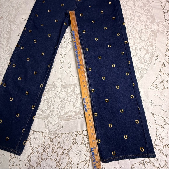 BDG High Waist Baggy Horseshoe Embroidered Dark Wash Cowboy Jeans size 27 - Picture 14 of 16